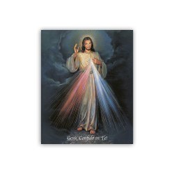 Mini poster con oro a caldo con l'immagine di Gesù Misericordioso