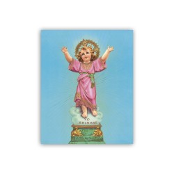 Mini poster con oro a caldo con l'immagine del Divino Niño
