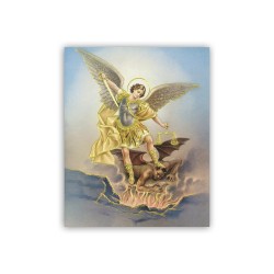 Mini poster con oro a caldo con l'immagine di San Michele