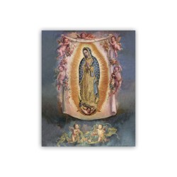 Mini poster con oro a caldo con l'immagine della Madonna di Guadalupe