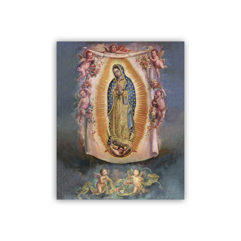 Mini poster con oro a caldo con l'immagine della Madonna di Guadalupe Mini poster con oro a caldo con l'immagine della Madonna di Guadalupe