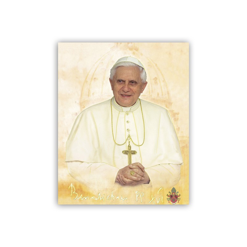 Mini poster con oro a caldo con Papa Benedetto XVI Mini poster con oro a caldo con Papa Benedetto XVI