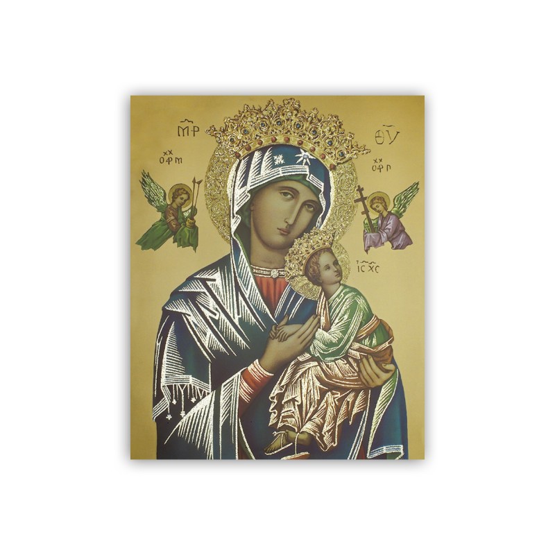Mini poster con oro a caldo con la Madonna di Guadalupe Mini poster con oro a caldo con la Madonna di Guadalupe