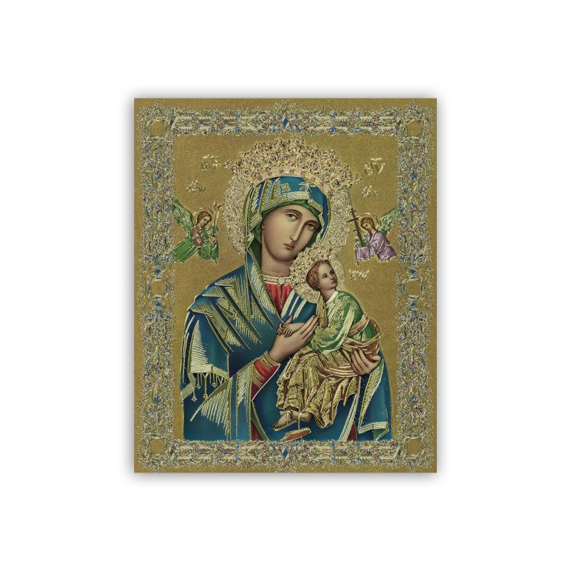Mini poster con oro a caldo con la Madonna del Perpetuo soccorso Mini poster con oro a caldo con la Madonna del Perpetuo soccorso