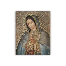 Mini poster con oro a caldo con la Madonna di Guadalupe