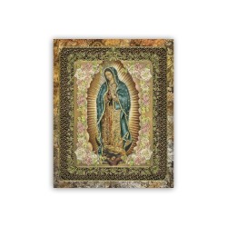Mini poster con oro a caldo con la Madonna di Guadalupe