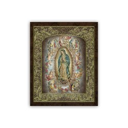 Mini poster con oro a caldo con la Madonna di Guadalupe