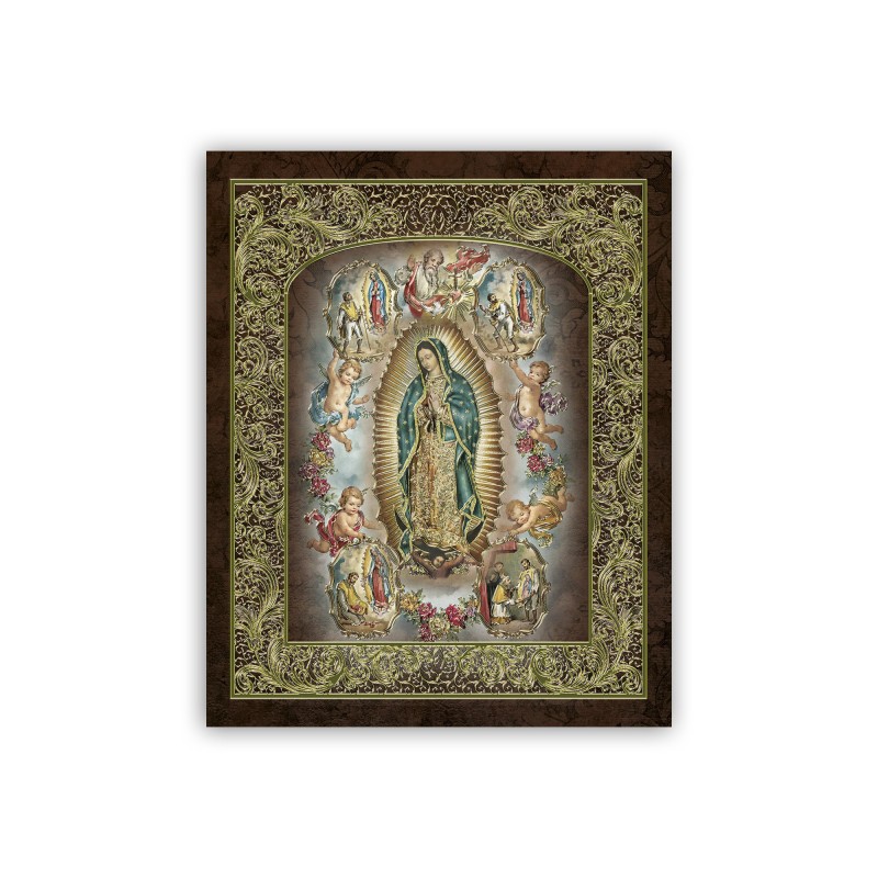 Mini poster con oro a caldo con la Madonna di Guadalupe Mini poster con oro a caldo con la Madonna di Guadalupe
