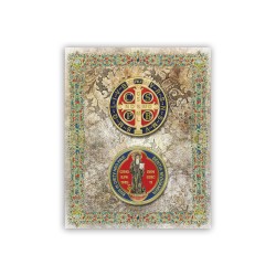 Mini poster con oro a caldo con le Medaglie di San Benedetto