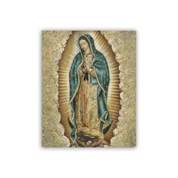 Mini poster con oro a caldo con la Madonna di Guadalupe