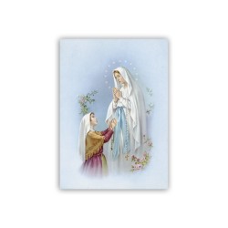 Mini poster con la Madonna di Lourdes e Bernadette