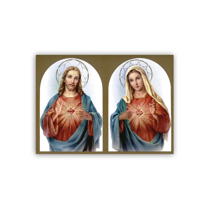 Mini poster con il Sacro Cuore di Gesù e l'Immacolato Cuore di Maria Mini poster con il Sacro Cuore di Gesù e l'Immacolato Cuore di Maria