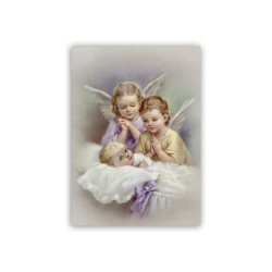 Mini poster Angeli che vegliano il bambino nella culla