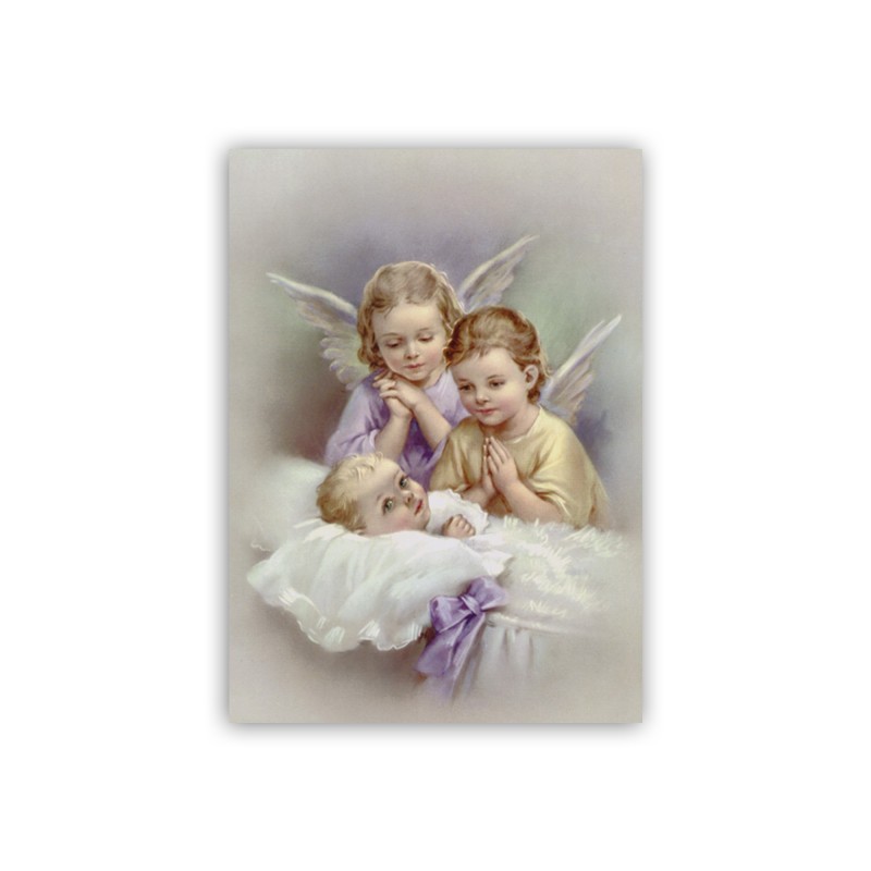 Mini poster Angeli che vegliano il bambino nella culla