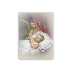 Mini poster Angelo che veglia un bambino