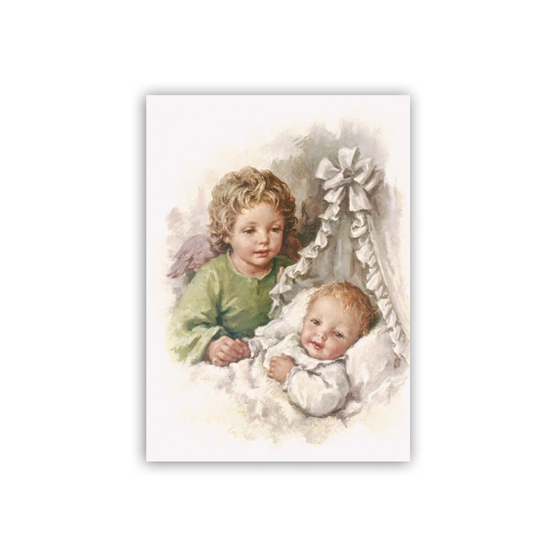 Mini poster Angioletto che veglia un bambino nella culla Mini poster Angioletto che veglia un bambino nella culla