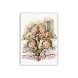 Mini poster Angioletti che vegliano due bambini mentre dormono
