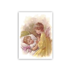 Mini poster angioletto che veglia un bimbo mentre dorme