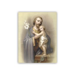 Mini poster con San Giuseppe e Gesù Bambino