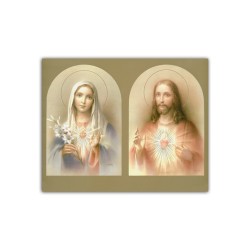 Mini poster con il Cuore Immacolato di Maria e il Sacro Cuore di Gesù