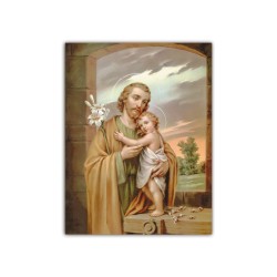 Mini poster con San Giuseppe e Gesù Bambino