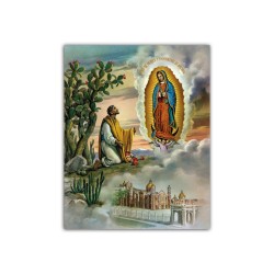 Mini poster con l'Apparizione della Madonna di Gudadalupe a San Juan