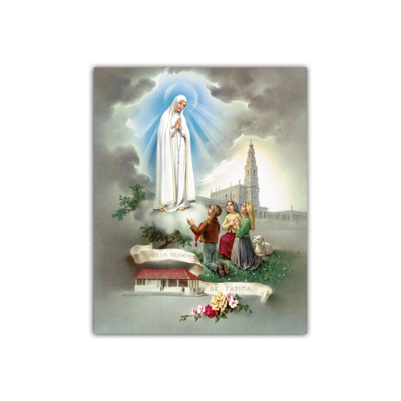 Mini poster con l'Apparizione della Madonna di Fatima ai pastorelli Mini poster con l'Apparizione della Madonna di Fatima ai pastorelli