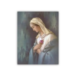 Mini poster con una Madonnina che tiene in mano una rosa