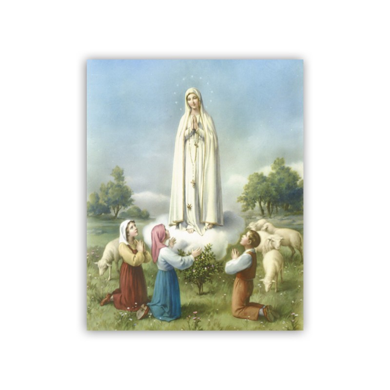 Mini poster con l'Apparizione della Madonna di Fatima ai pastorelli Mini poster con l'Apparizione della Madonna di Fatima ai pastorelli