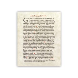 Mini poster con la poesia Desiderata di Max Ehrmann con testo inglese