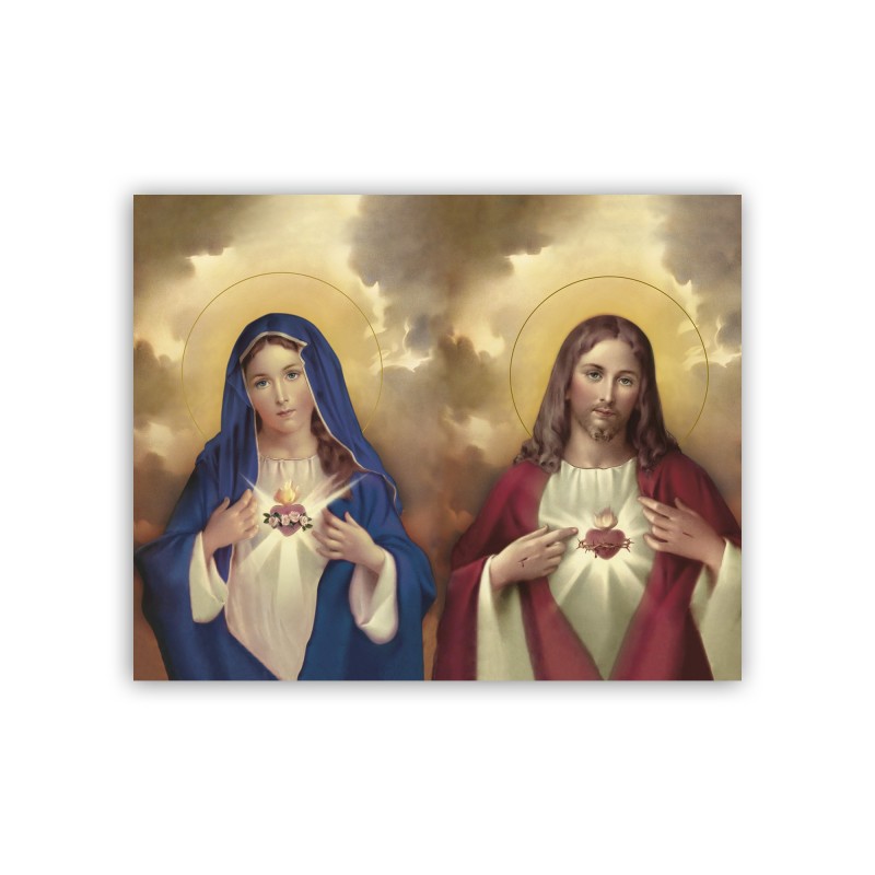 Mini poster con il Sacro Cuore di Gesù e l'Immacolato Cuore di Maria Mini poster con il Sacro Cuore di Gesù e l'Immacolato Cuore di Maria