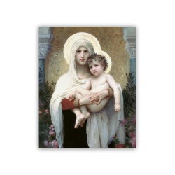 Mini poster con la Madonna delle Rose di Bouguereau