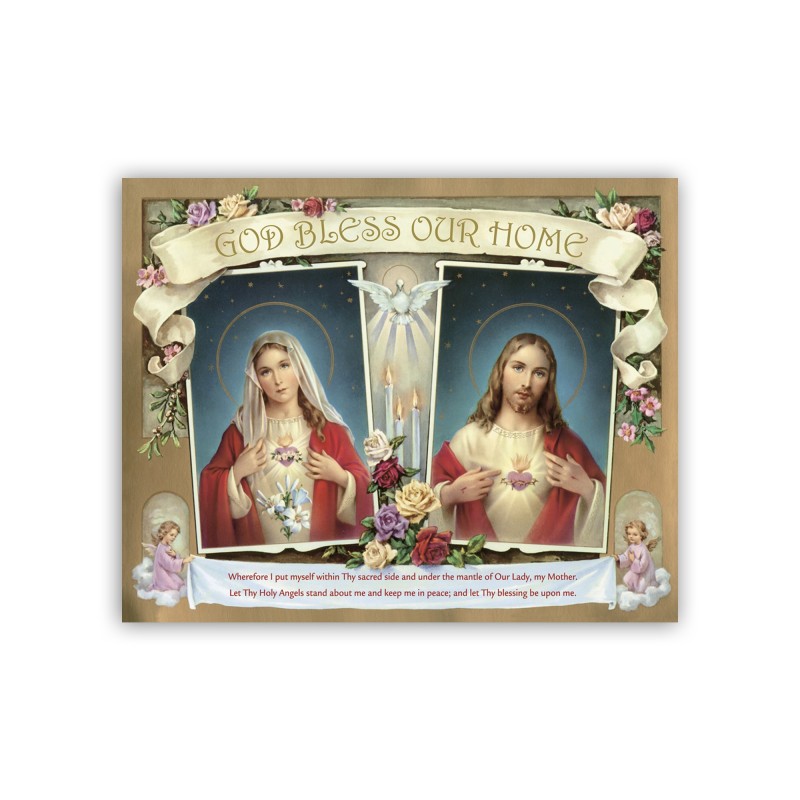 Mini poster con il Sacro Cuore di Gesù e l'Immacolato Cuore di Maria per la Benedizione della Casa con testo in inglese Mini poster con il Sacro Cuore di Gesù e l'Immacolato Cuore di Maria per la Benedizione della Casa con testo in inglese