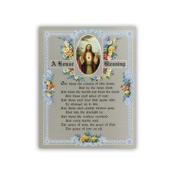 Mini poster con il Sacro Cuore di Gesù per la Benedizione della Casa con testo in inglese