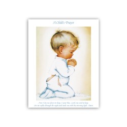 Mini poster con bimbo in preghiera con testo in inglese