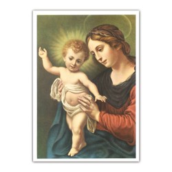 Stampa in formato postale con l'immagine della Madonna delle pietre dure di Carlo Dolci