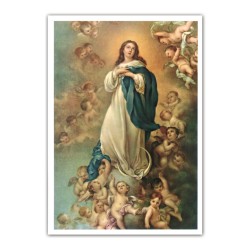 Stampa in formato postale con l'immagine dell'Immacolata Concezione di Murillo