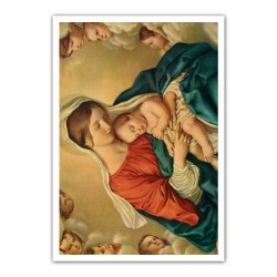 Stampa in formato postale con l'immagine della Madonna con bambino di Giovan Battista Salvi