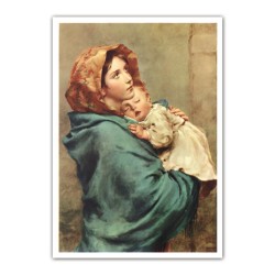Stampa in formato postale con l'immagine della Madonnina con bambino di Roberto Ferruzzi