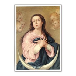 Stampa in formato postale con l'immagine dell'Immacolata Concezione di Murillo