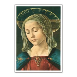 Stampa in formato postale con l'immagine della Vergine del Ghirlandaio