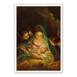 Stampa in formato postale con l'immagine della Notte Santa di Carlo Maratta