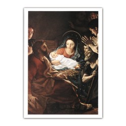 Stampa in formato postale con l'immagine di una Natività