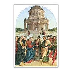 Stampa in formato postale con l'immagine dello Sposalizio della Vergine di Raffaello Sanzio