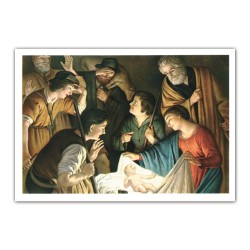Stampa in formato postale con l'immagine di una Natività