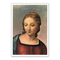 Stampa in formato postale con l'immagine della Madonna del Cardellino di Raffaello Sanzio
