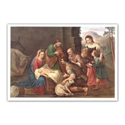 Stampa in formato postale con l'immagine di una Natività