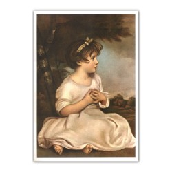 Stampa in formato postale con l'immagine del dipinto di Reynolds, l'Età dell'Innocenza