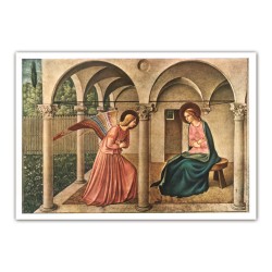 Stampa in formato postale con l'immagine dell'Annunciazione del Beato Angelico
