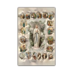Stampa in formato postale con l'immagine dei Misteri del Santo Rosario